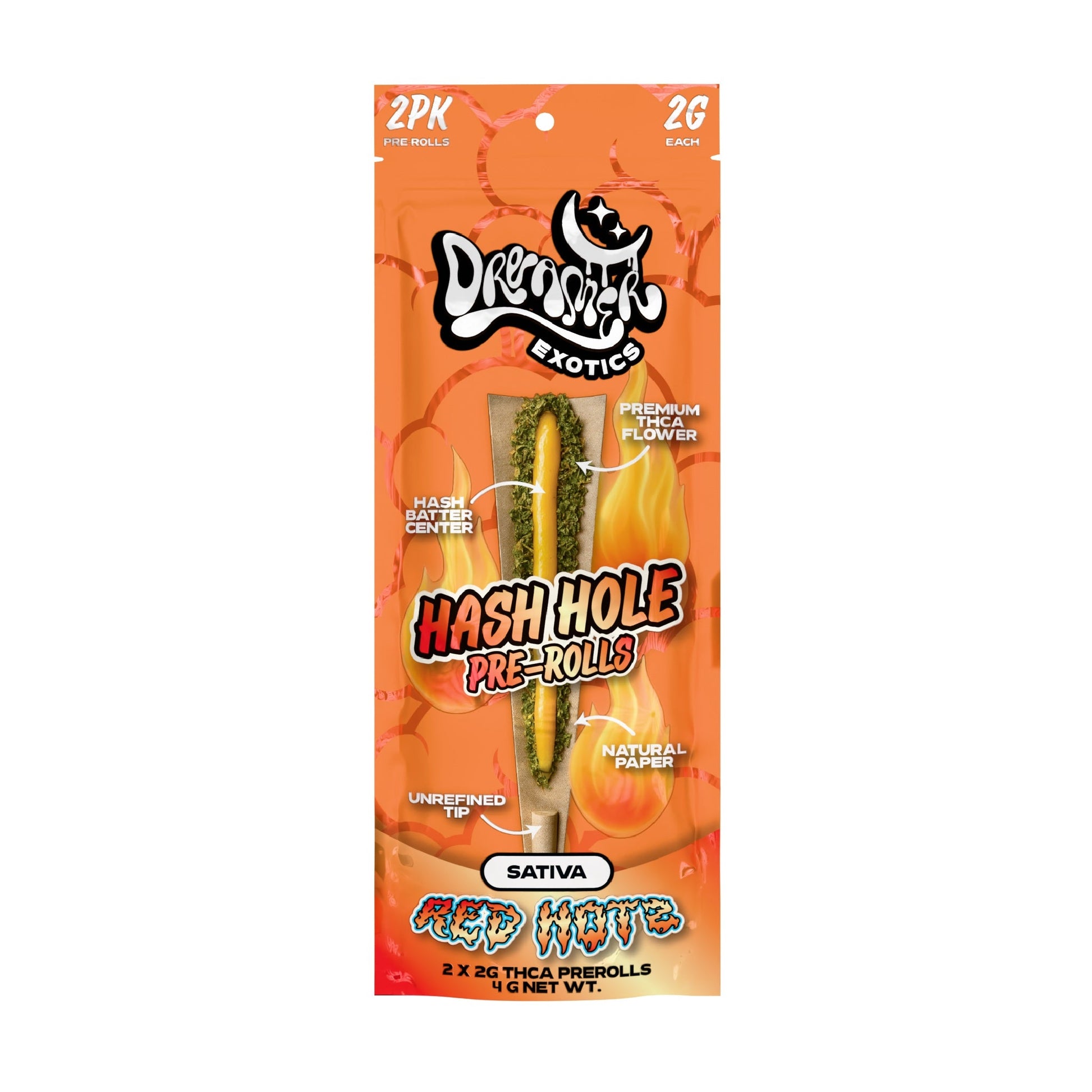 Dreamer Exotic Hash Holes THC-A Pre-Rolls - 4g (2ct) Red Hots (S)