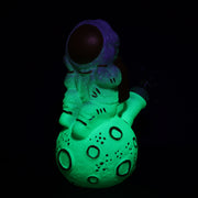 Dreamy Astronaut Glow In The Dark Painted Bong - 7in