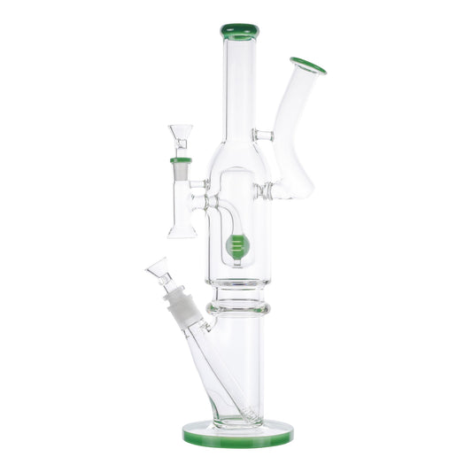 Dual Ultra Percolator Bong - 16in Lake Green