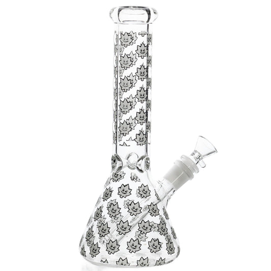 E420 Glow in the Dark Spike Leaf Bong - 10in