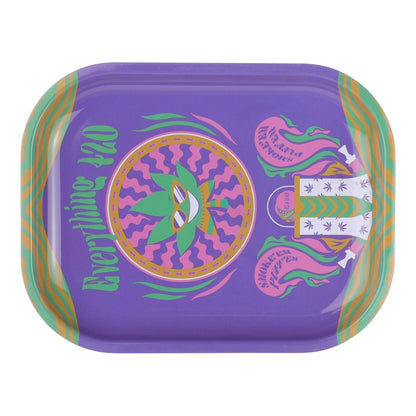 E420 Small Metal Rolling Tray Psychadelic Spike