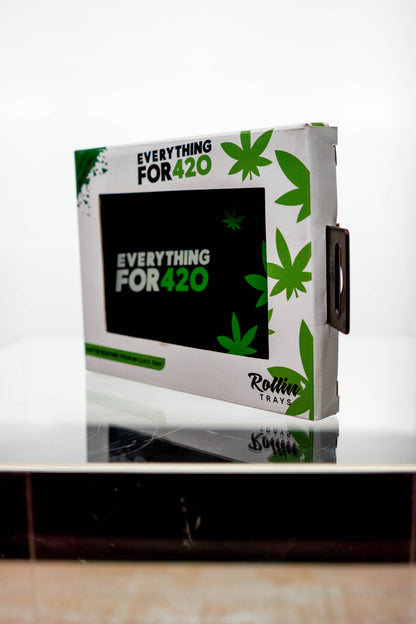 EF420 Glass Rolling Tray Black / 10.5 Inches