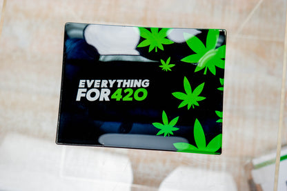 EF420 Glass Rolling Tray Black / 6.5 Inches