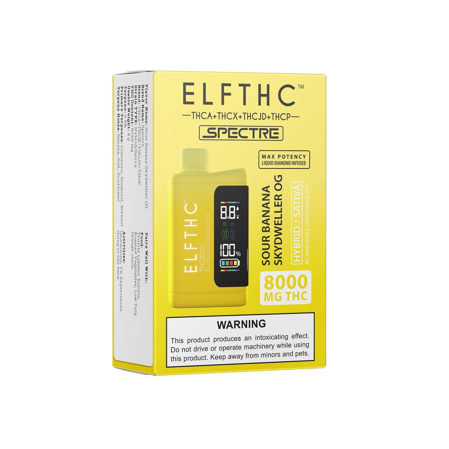 ELF THC8000 Blend Vaporizer- 8000mg Sour Banana Skydweller OG