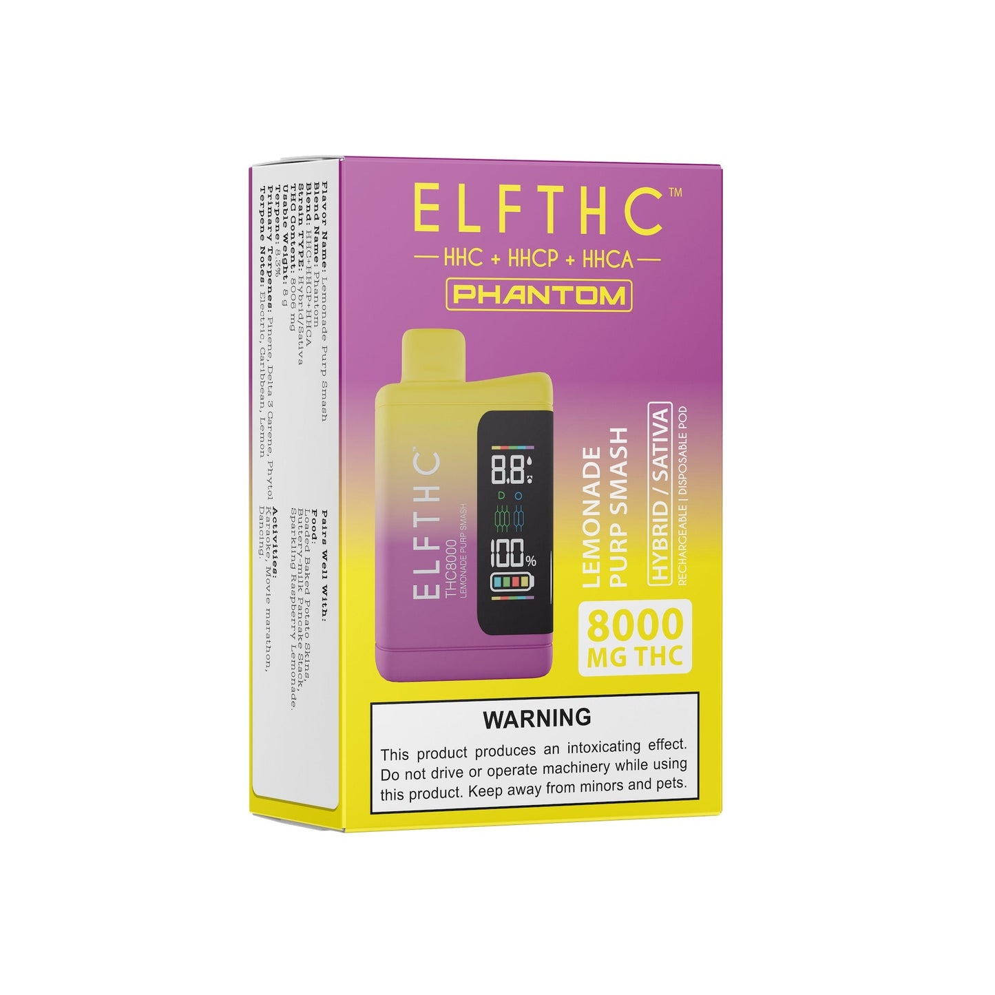 ELF THC8000 Blend Vaporizer- 8000mg Lemonade Purp Smash