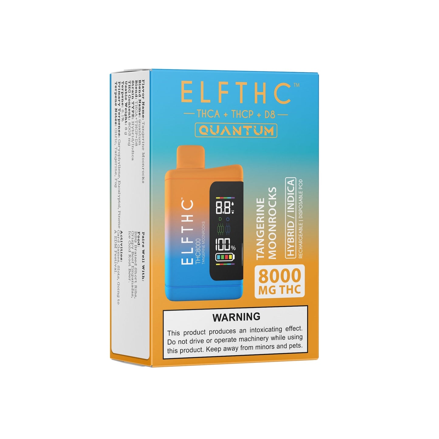 ELF THC8000 Blend Vaporizer- 8000mg Tangerine Moonrocks