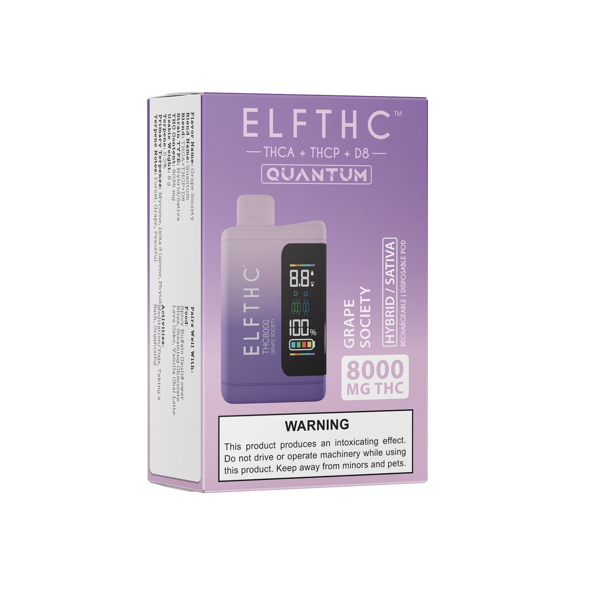 ELF THC8000 Blend Vaporizer- 8000mg Grape Society