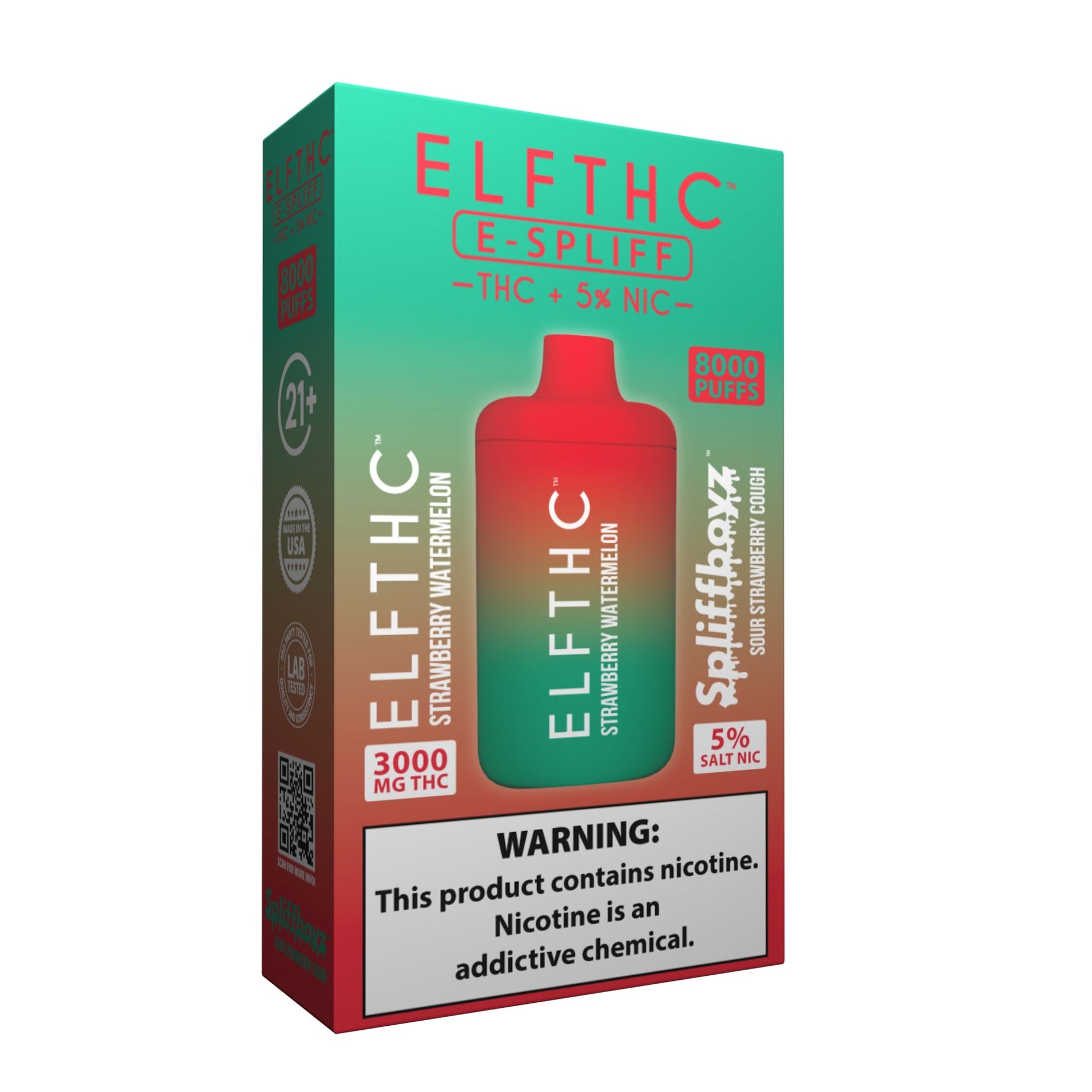 ELFTHC x Spliffboyz THC + Nic Vape - 5% Strawberry Watermelon