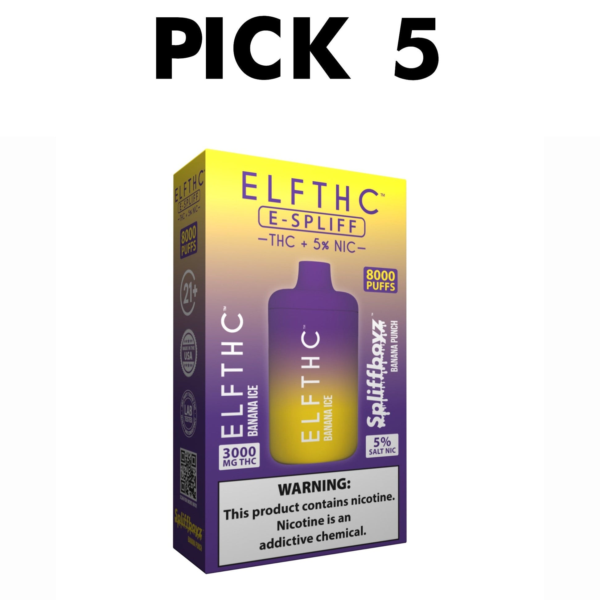 ELFTHC x Spliffboyz THC + Nic Vape - 5% Pick 5