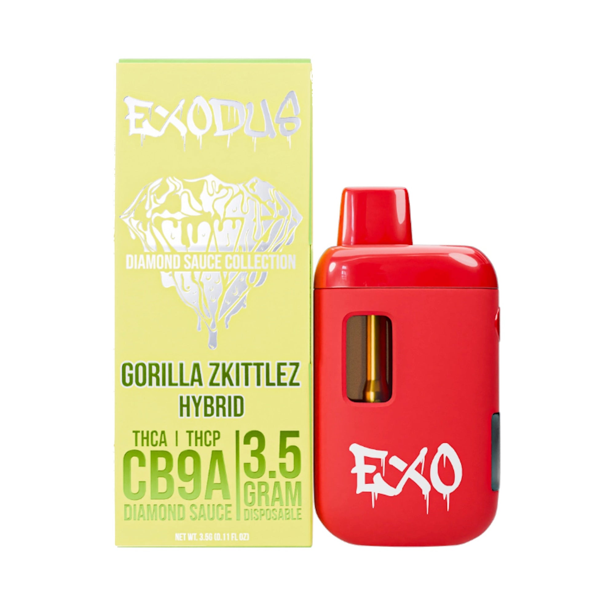 Exodus Diamond Sauce THC-A + CB9A Vaporizer - 3500mg Gorilla Zkittlez (H)
