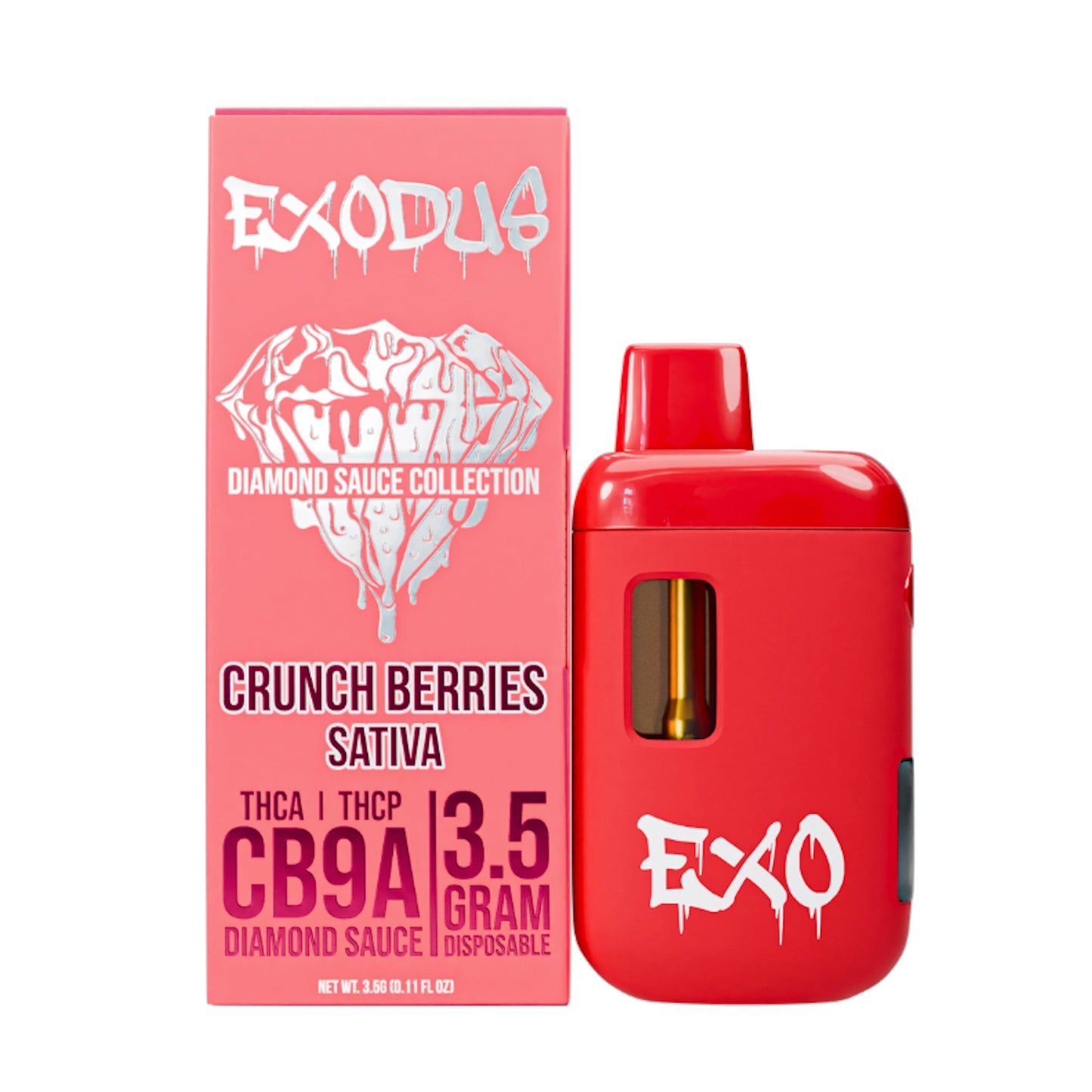 Exodus Diamond Sauce THC-A + CB9A Vaporizer - 3500mg Crunch Berries (S)