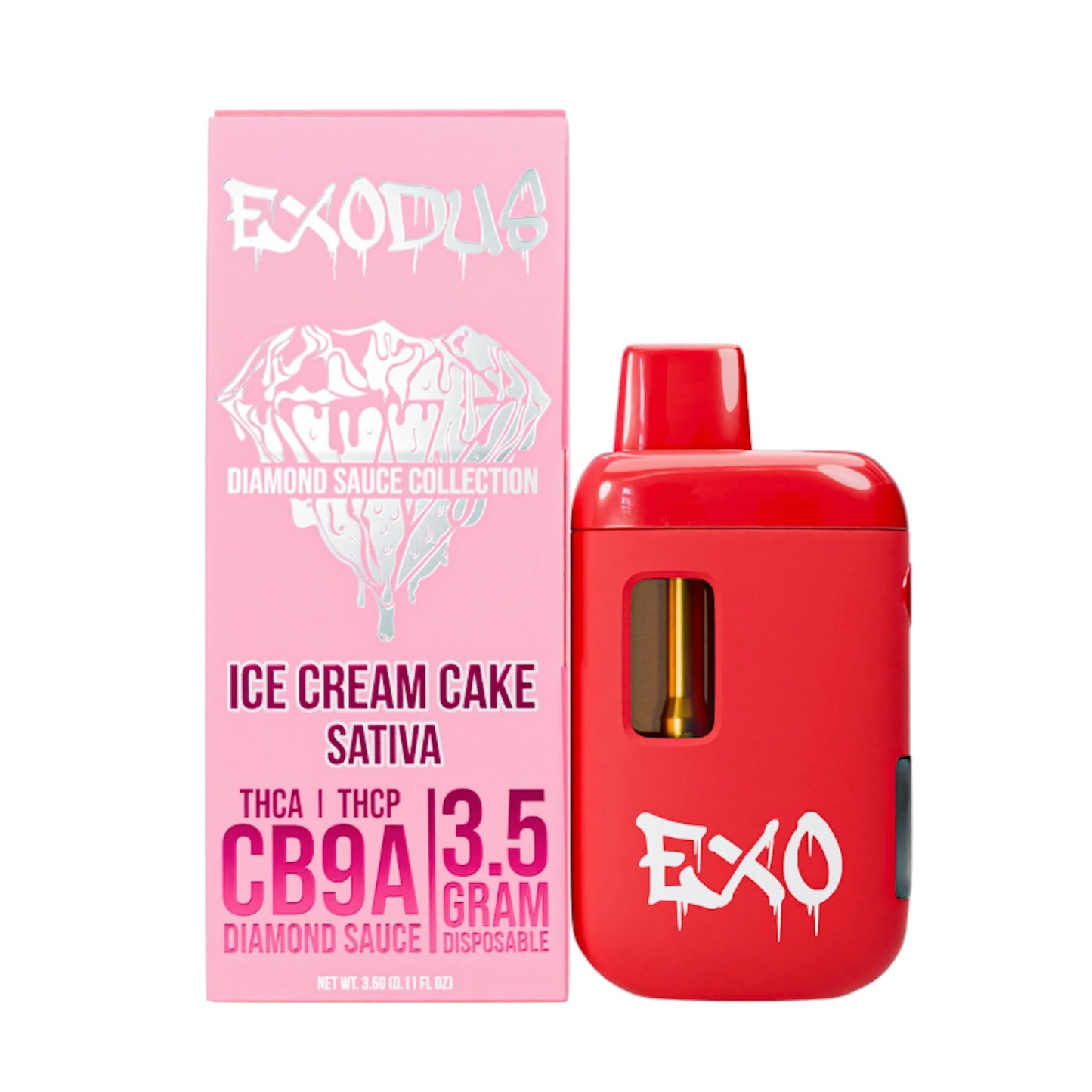 Exodus Diamond Sauce THC-A + CB9A Vaporizer - 3500mg Ice Cream Cake