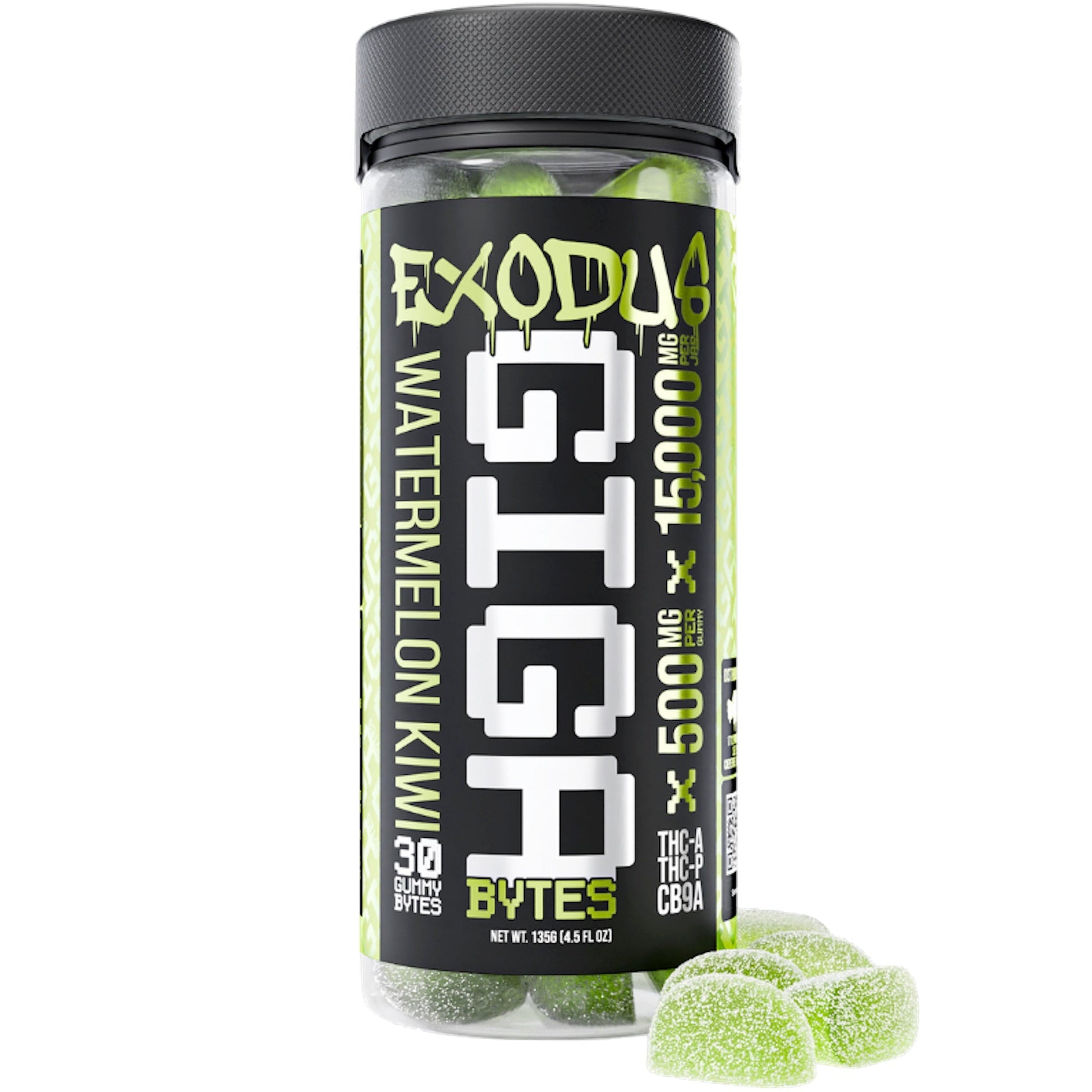 Exodus Gigabyte Watermelon Kiwi THC-A Gummies - 15,000mg