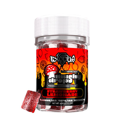 Exodus Mushy Drops Mushroom Gummies - 10,000mg Strawberry Lemonade