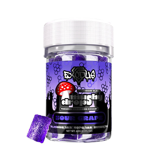 Exodus Mushy Drops Mushroom Gummies - 10,000mg Sour Grape
