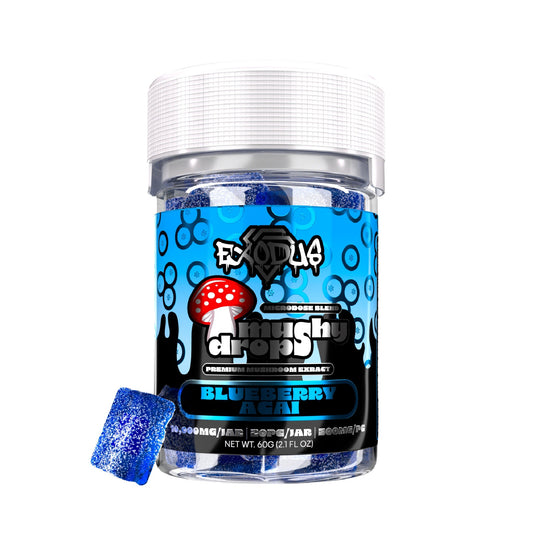 Exodus Mushy Drops Mushroom Gummies - 10,000mg Blueberry Acai
