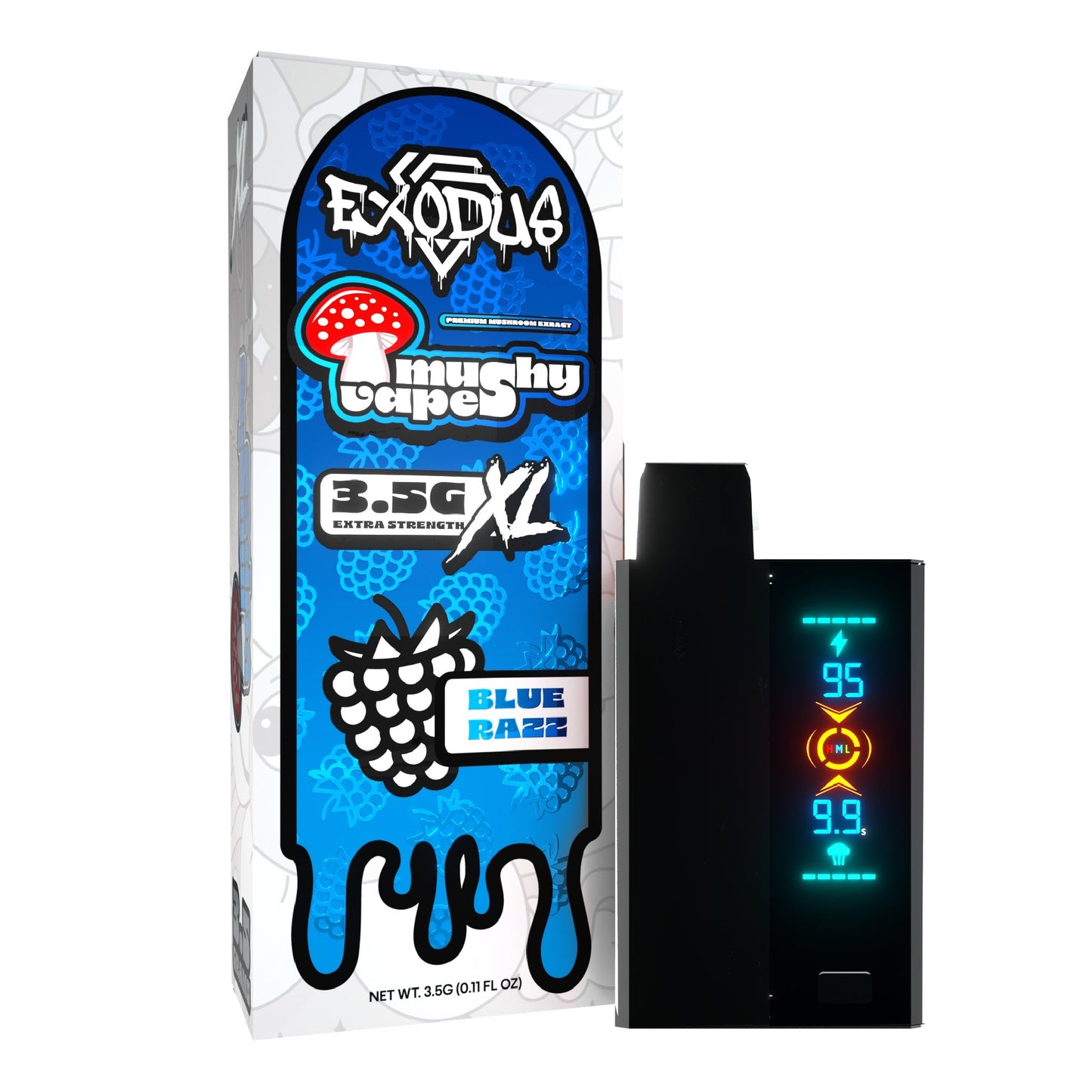 Exodus Mushy Premium Mushroom XL Device - 3500mg Blue Razz