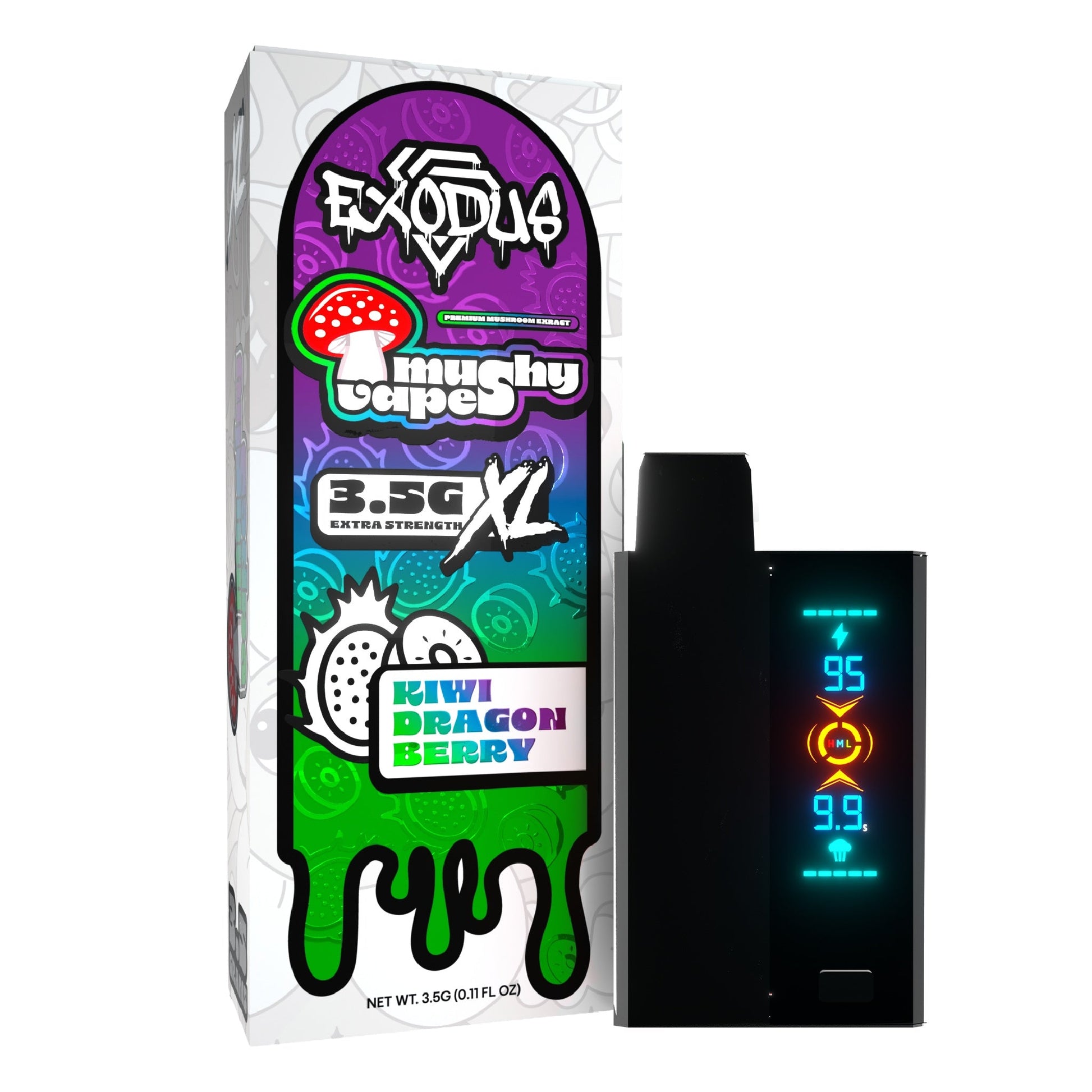 Exodus Mushy Premium Mushroom XL Device - 3500mg Kiwi Dragon Berry