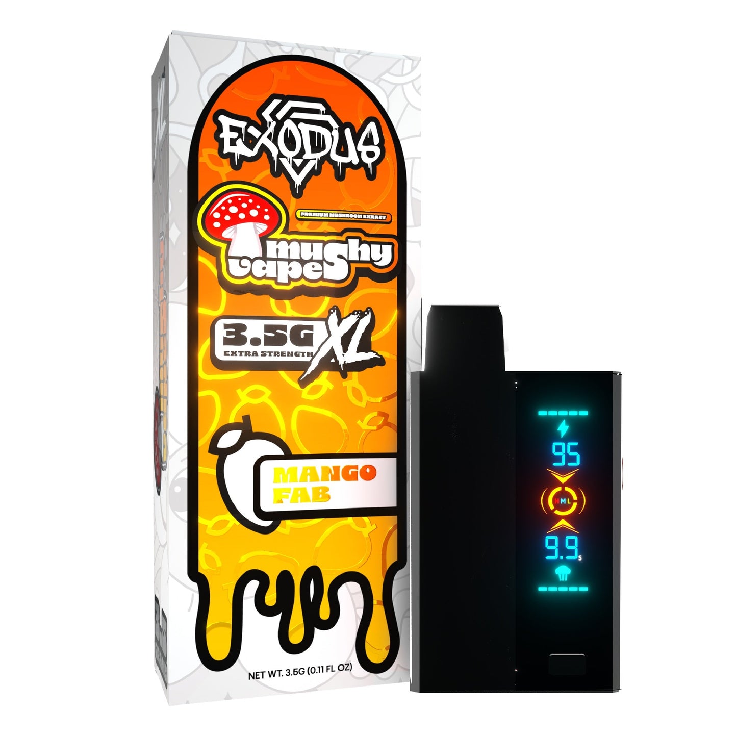 Exodus Mushy Premium Mushroom XL Device - 3500mg Mango Fab
