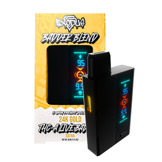 Exodus THC-A Live Resin Badder Blend Vaporizer - 5000mg 24k Gold Punch (S)
