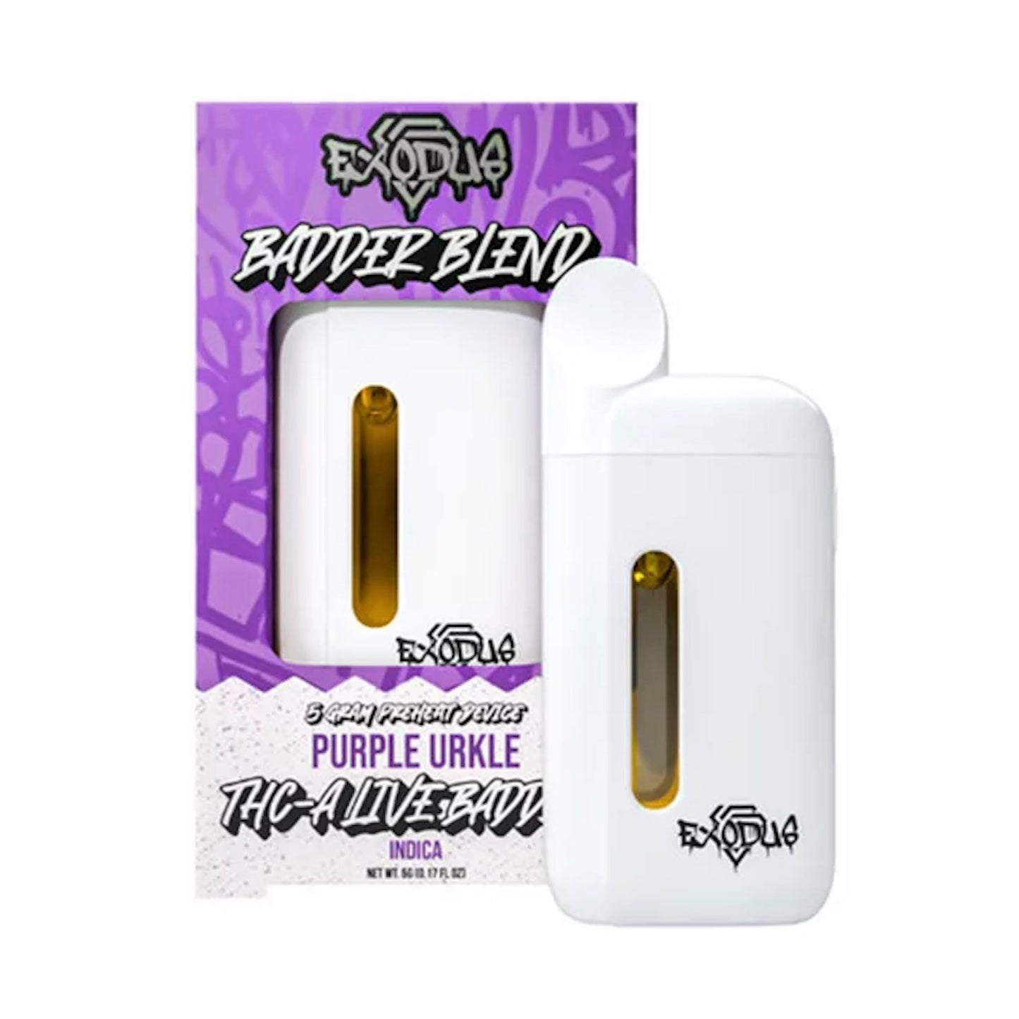 Exodus THC-A Live Resin Badder Blend Vaporizer - 5000mg Purple Urkle (I)