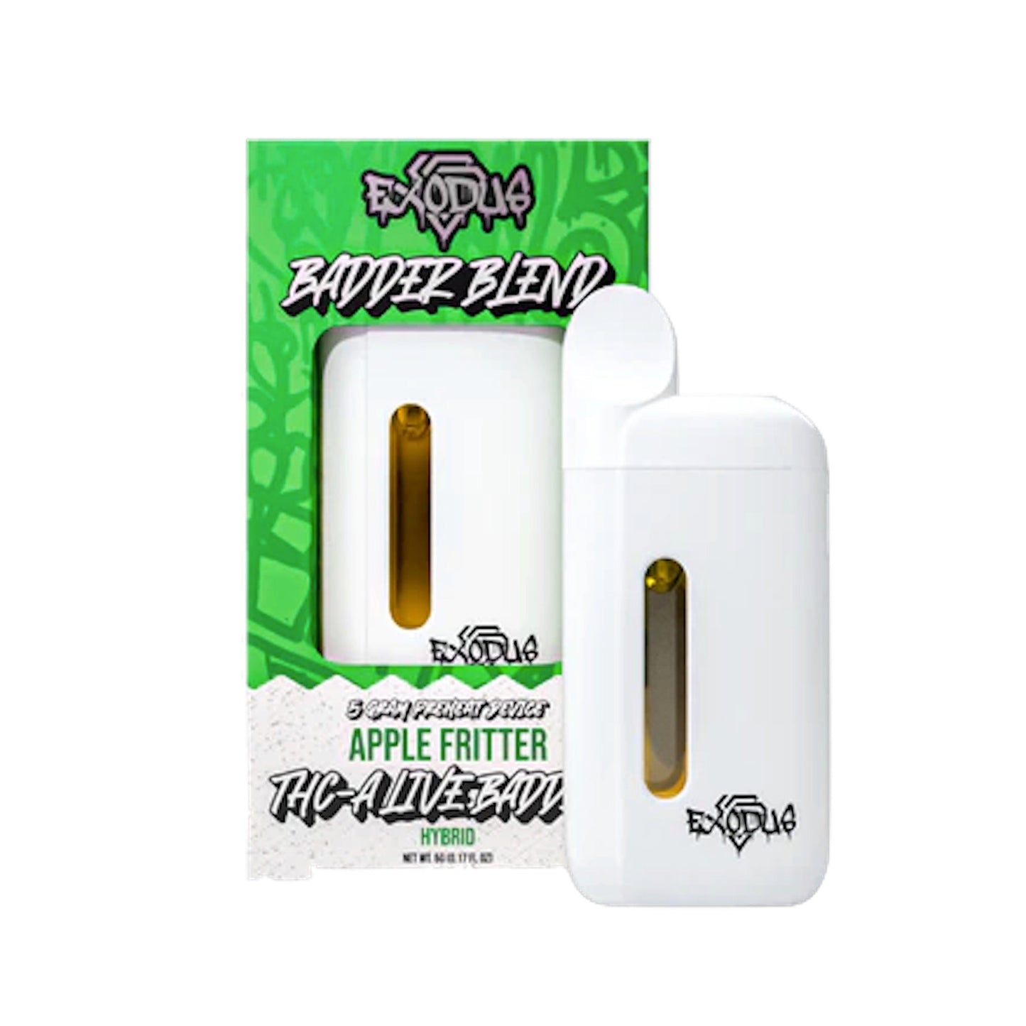 Exodus THC-A Live Resin Badder Blend Vaporizer - 5000mg Apple Fritter (H)