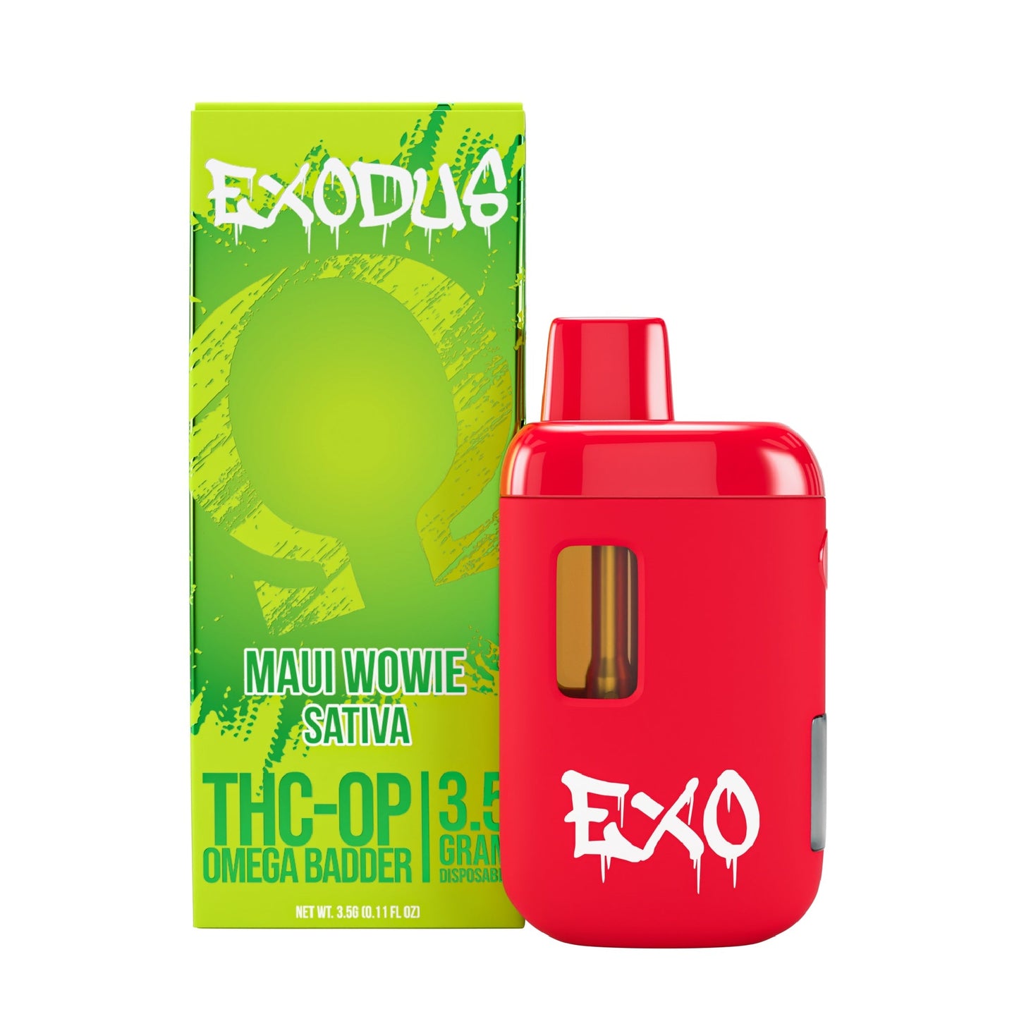 Exodus THC-OP Omega Badder Vaporizer - 3500mg Maui Wowie (S)