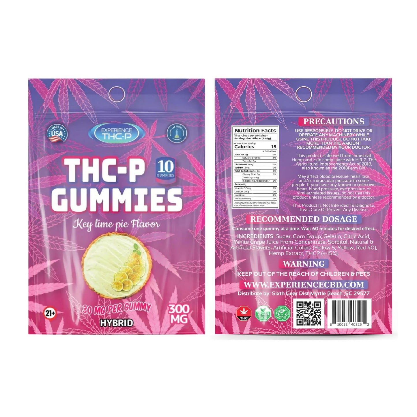 Experience THC-P Gummies (10ct) - 300mg Key Lime (H)
