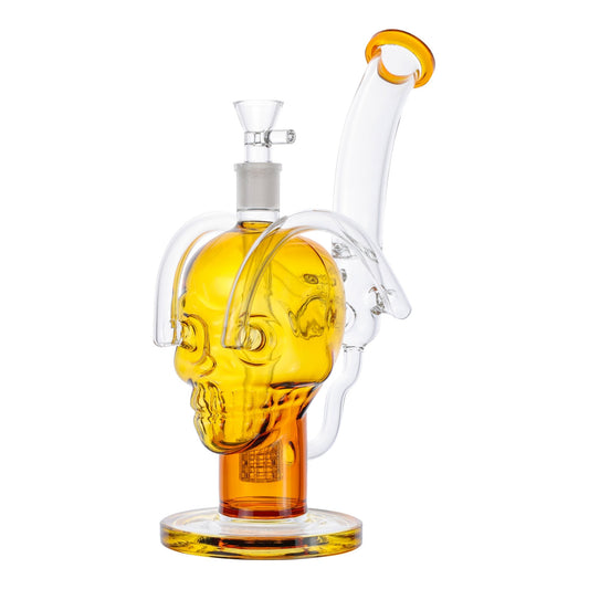 Experimental Skull Bong - 13in Gold