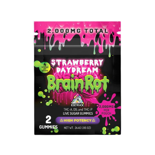 Extrax Brainrot Live Resin THC Gummies - 2000mg Strawberry Daydream