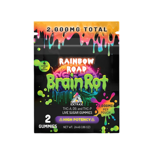 Extrax Brainrot Live Resin THC Gummies - 2000mg Rainbow Road