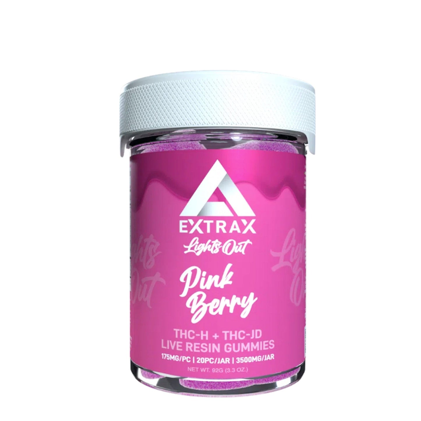 Extrax Lights Out THCh + THCjd Gummies - 3500mg Pink Berry / 1 Pack