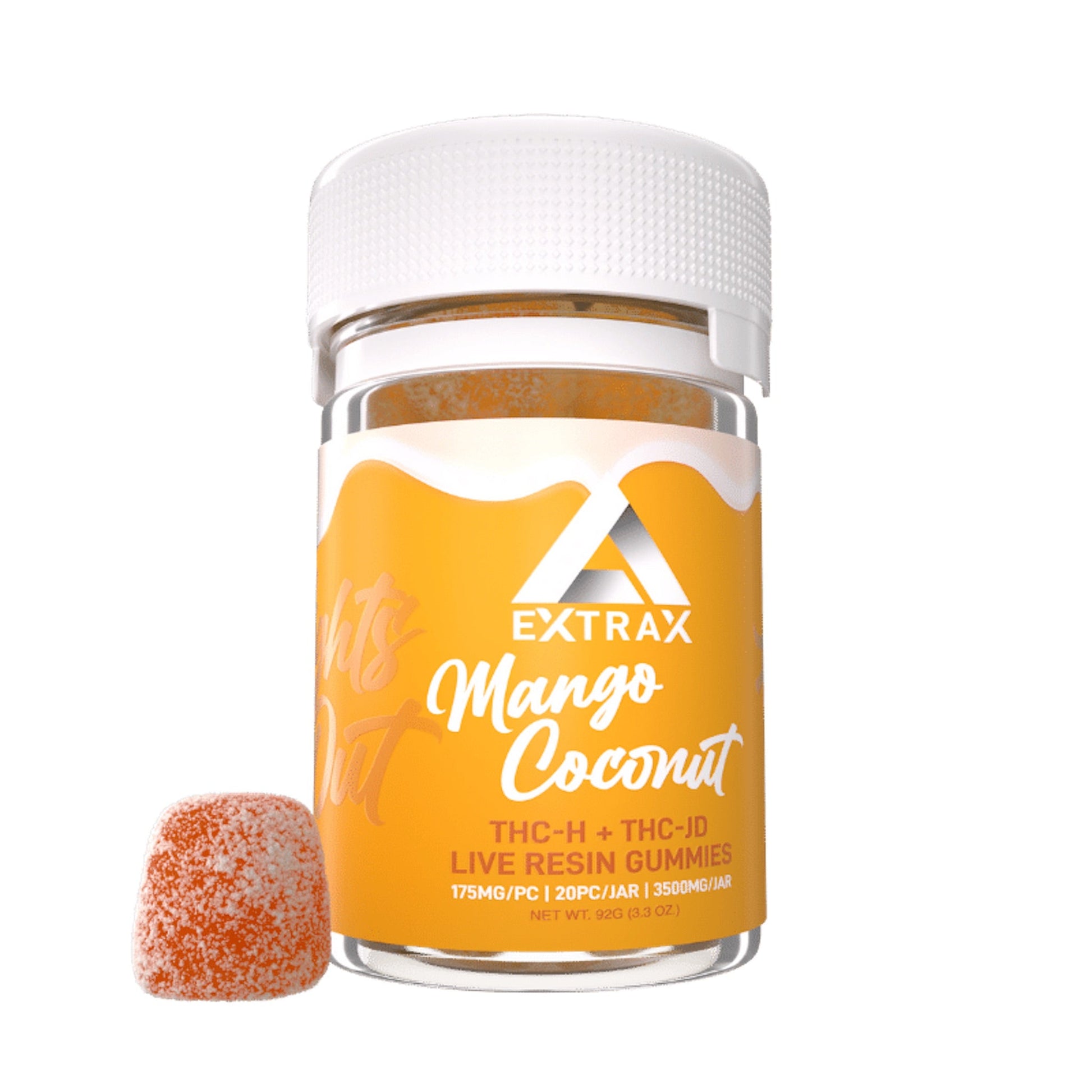 Extrax Lights Out THCh + THCjd Gummies Mango Coconut