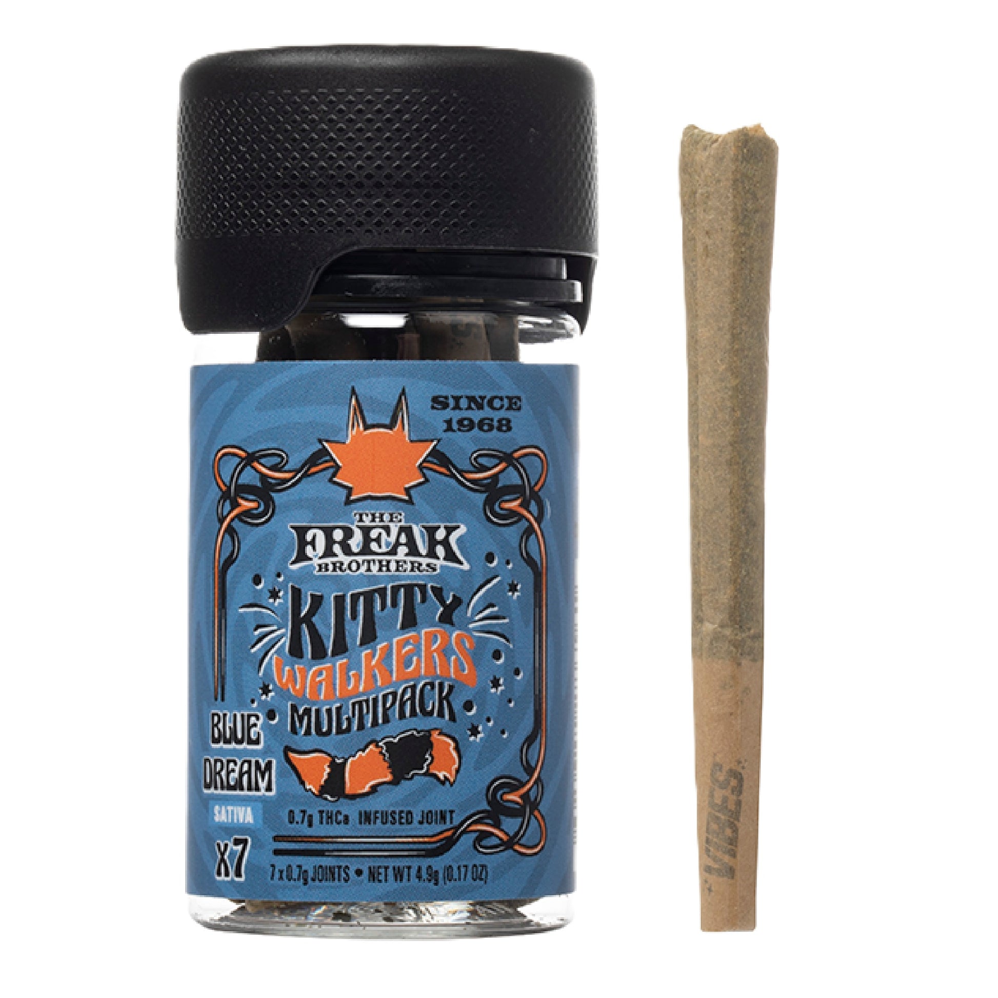 Freak Brothers Kitty Walkers THC-A Pre-rolls - .7g (7ct) Blue Dream