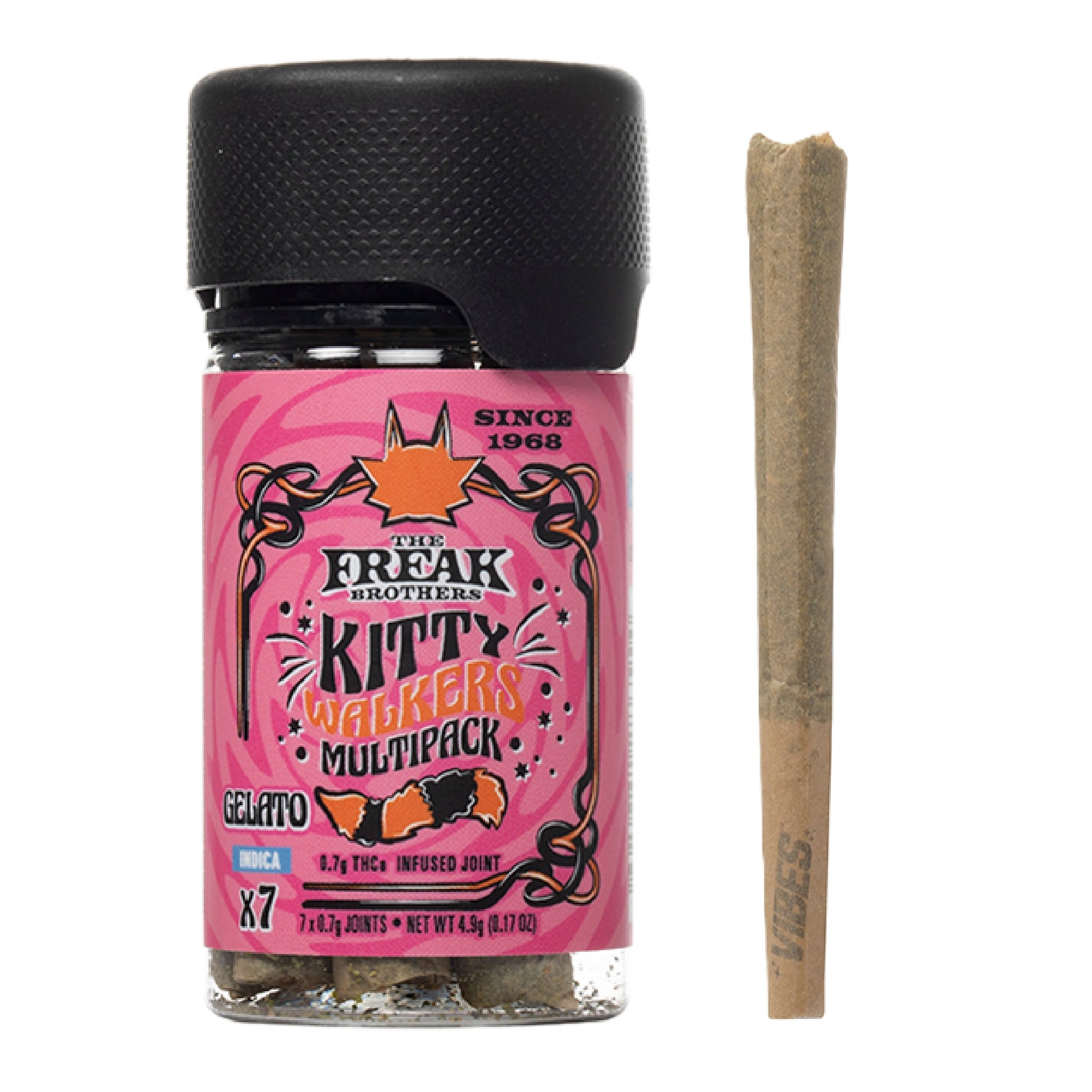 Freak Brothers Kitty Walkers THC-A Pre-rolls - .7g (7ct) Gelato