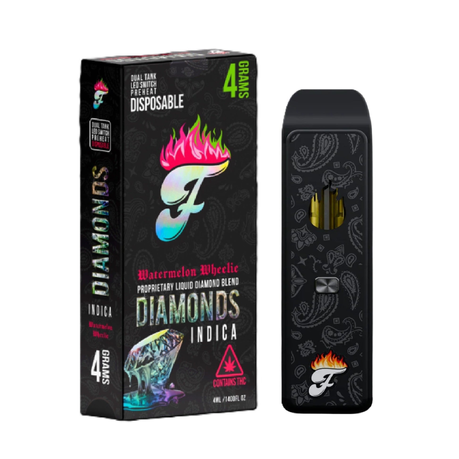 Fuego Liquid Diamonds Vaporizer - 4000mg Watermelon Willy