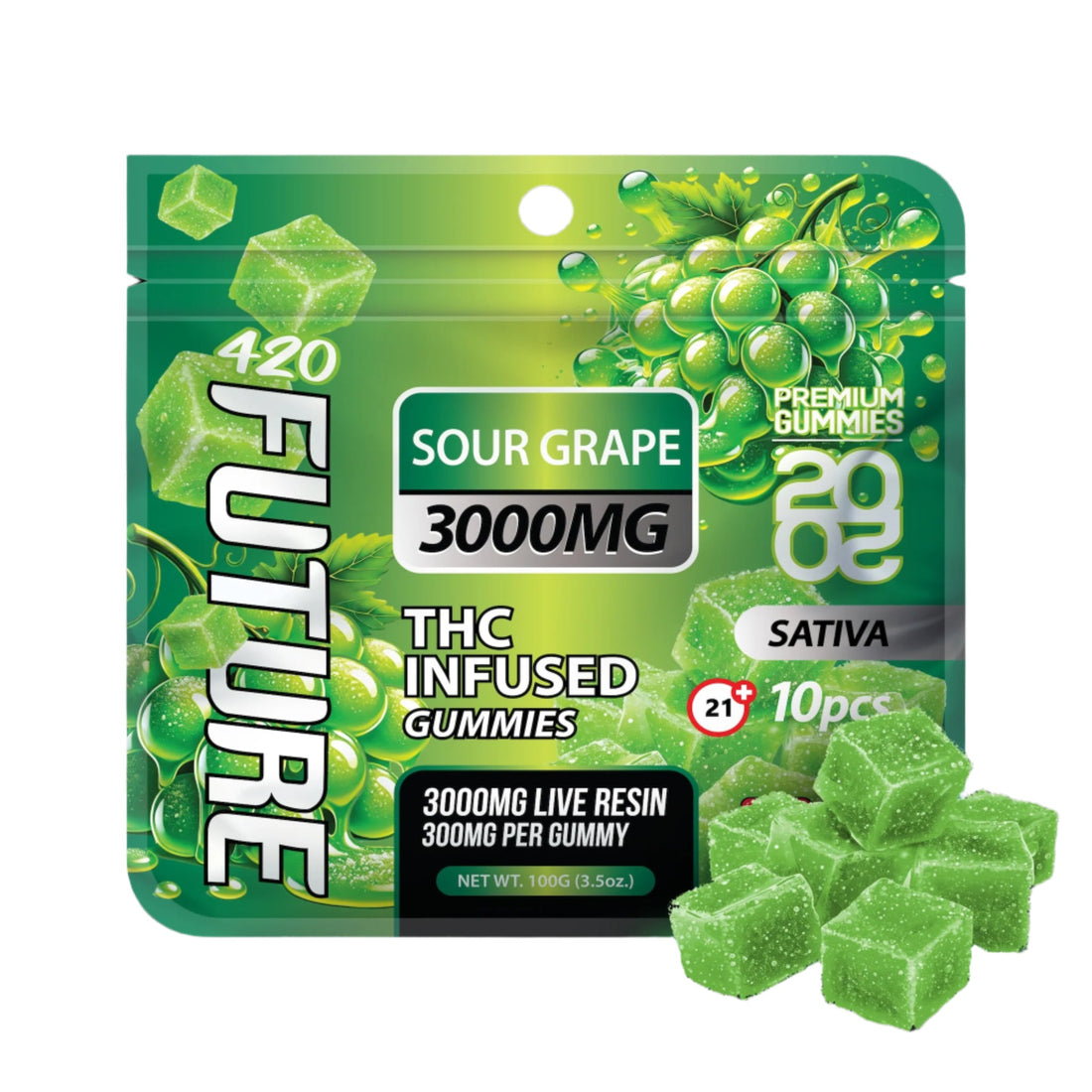 Future Thc A Infused Sour Grape Gummies 3000mg Everything 420