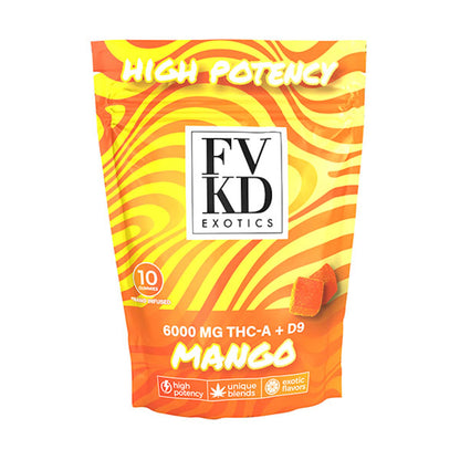 FVKD Exotics THCA + D9 Gummies - 6000mg (10ct) Mango