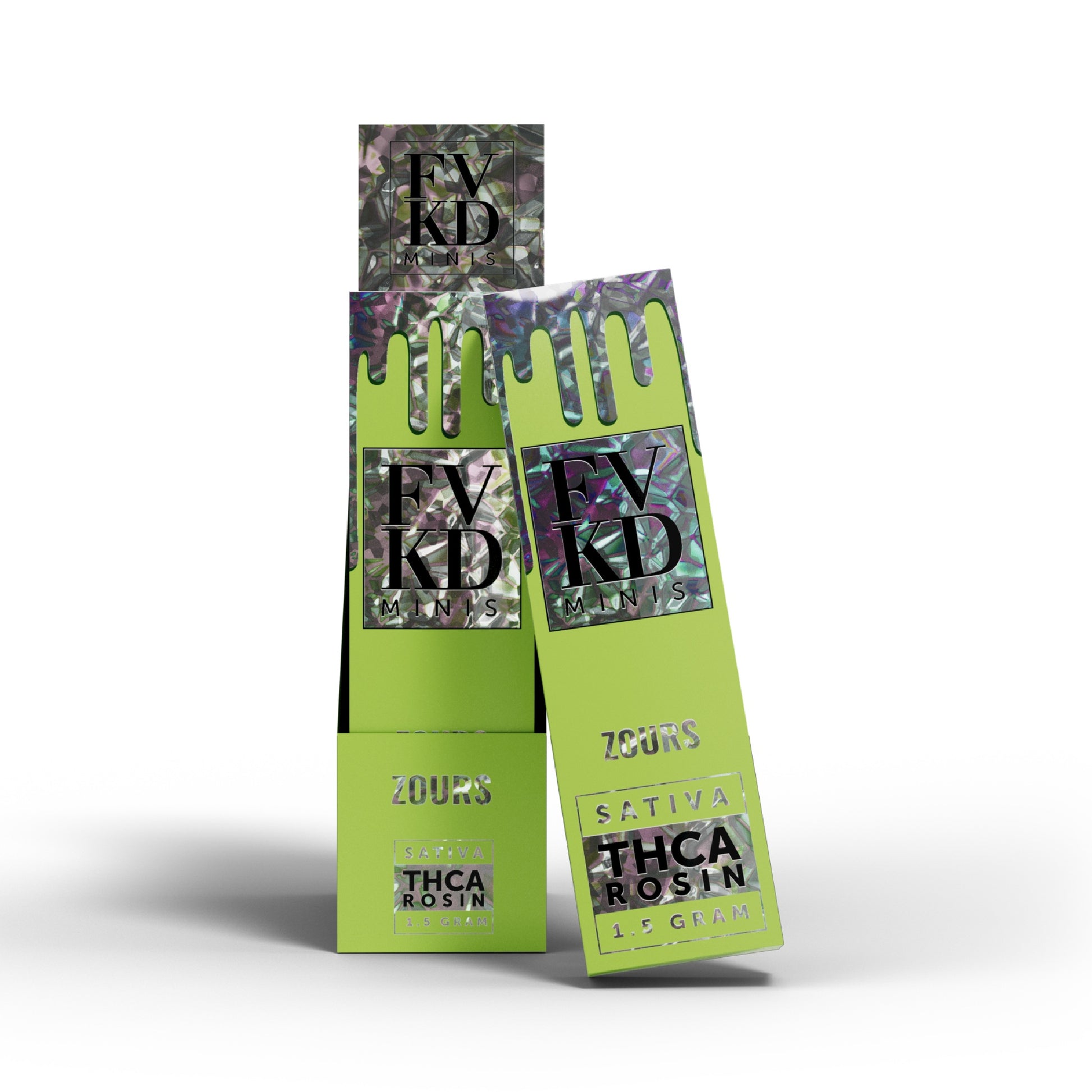 FVKD THC-A Live Rosin Minis Vaporizer - 1500mg Zours (S)