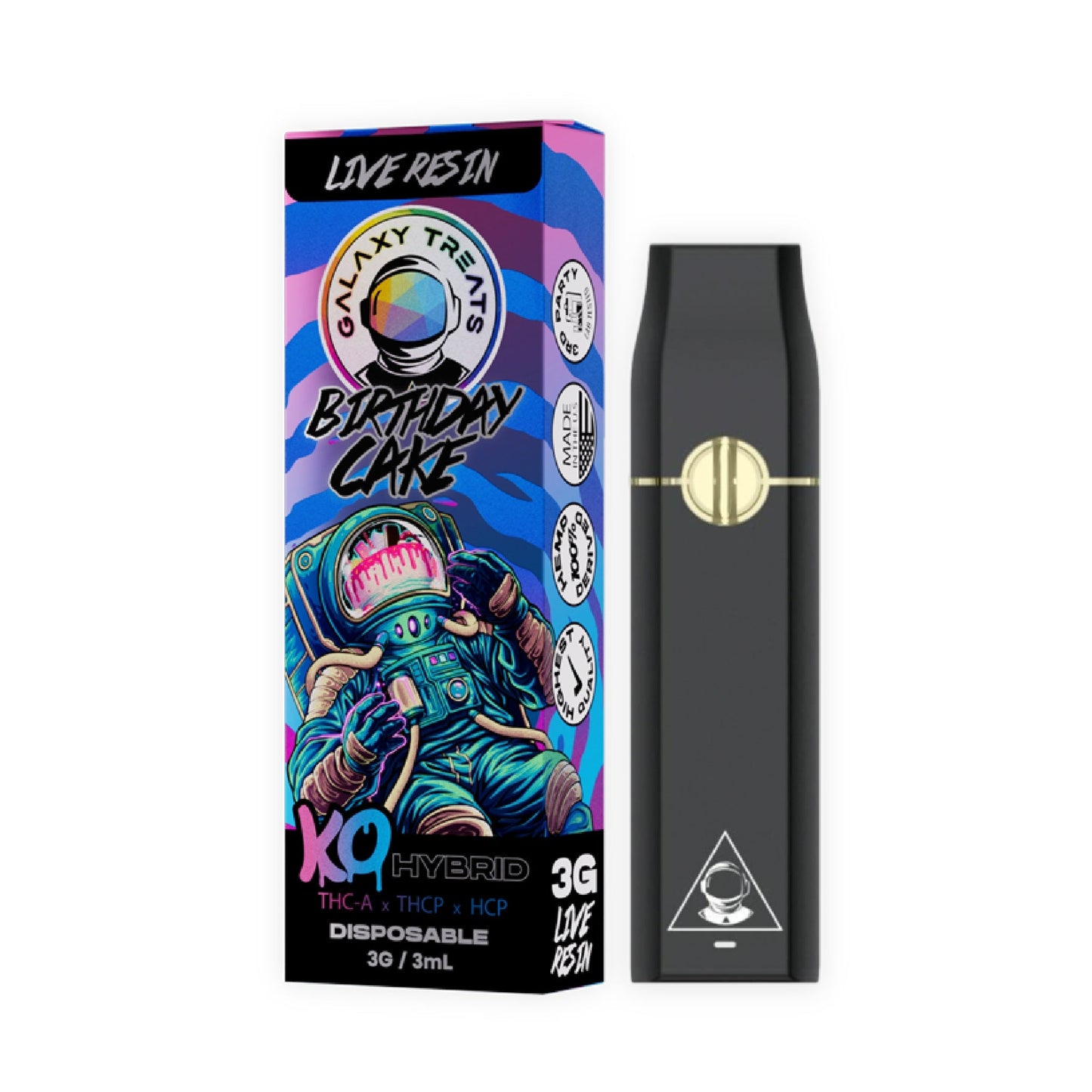 Galaxy Treats Live Resin THC-A Blend Vaporizer - 3000mg Birthday Cake (H)