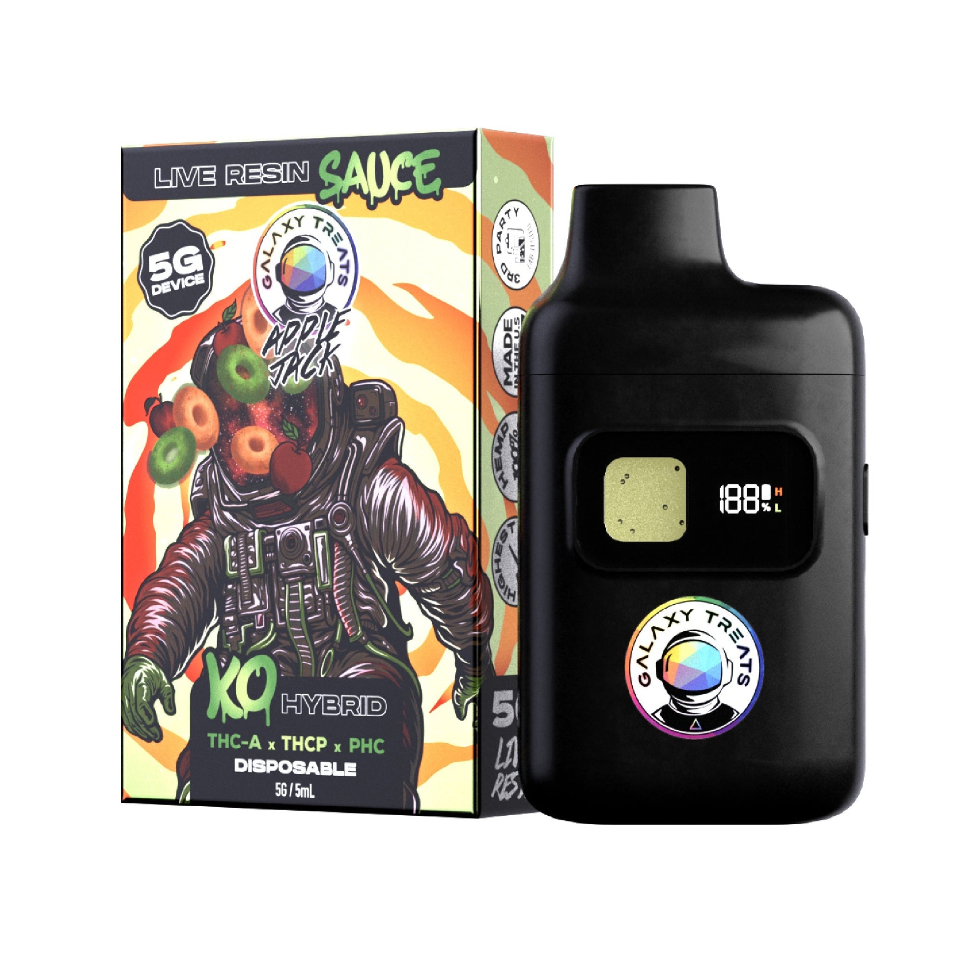 Galaxy Treats Live Resin THC-A Blend Vaporizer - 5000mg Apple Jack