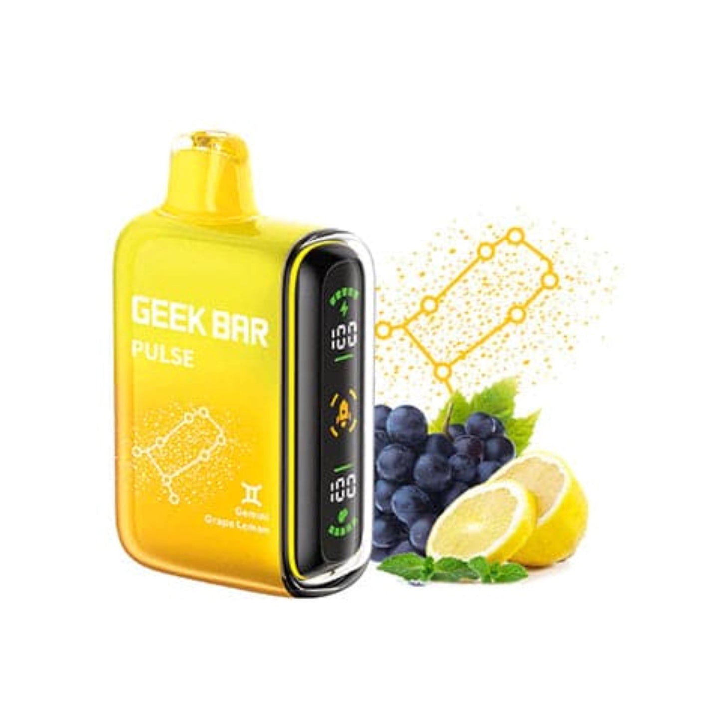 Geek Bar Pulse 15000 Puff Grape Lemon Nic Vape - 5%