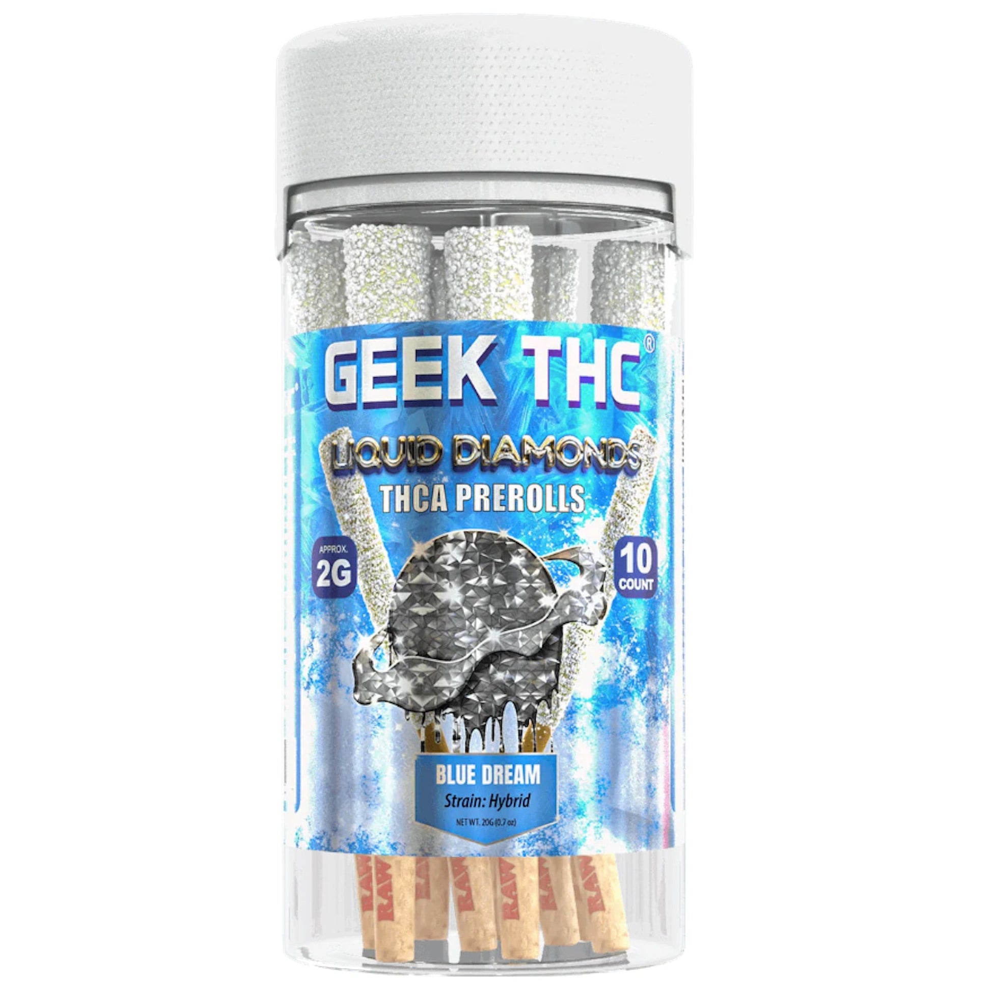 Geek Liquid Diamond THC-A Pre-Rolls - 2g (10ct) Blue Dream (H)