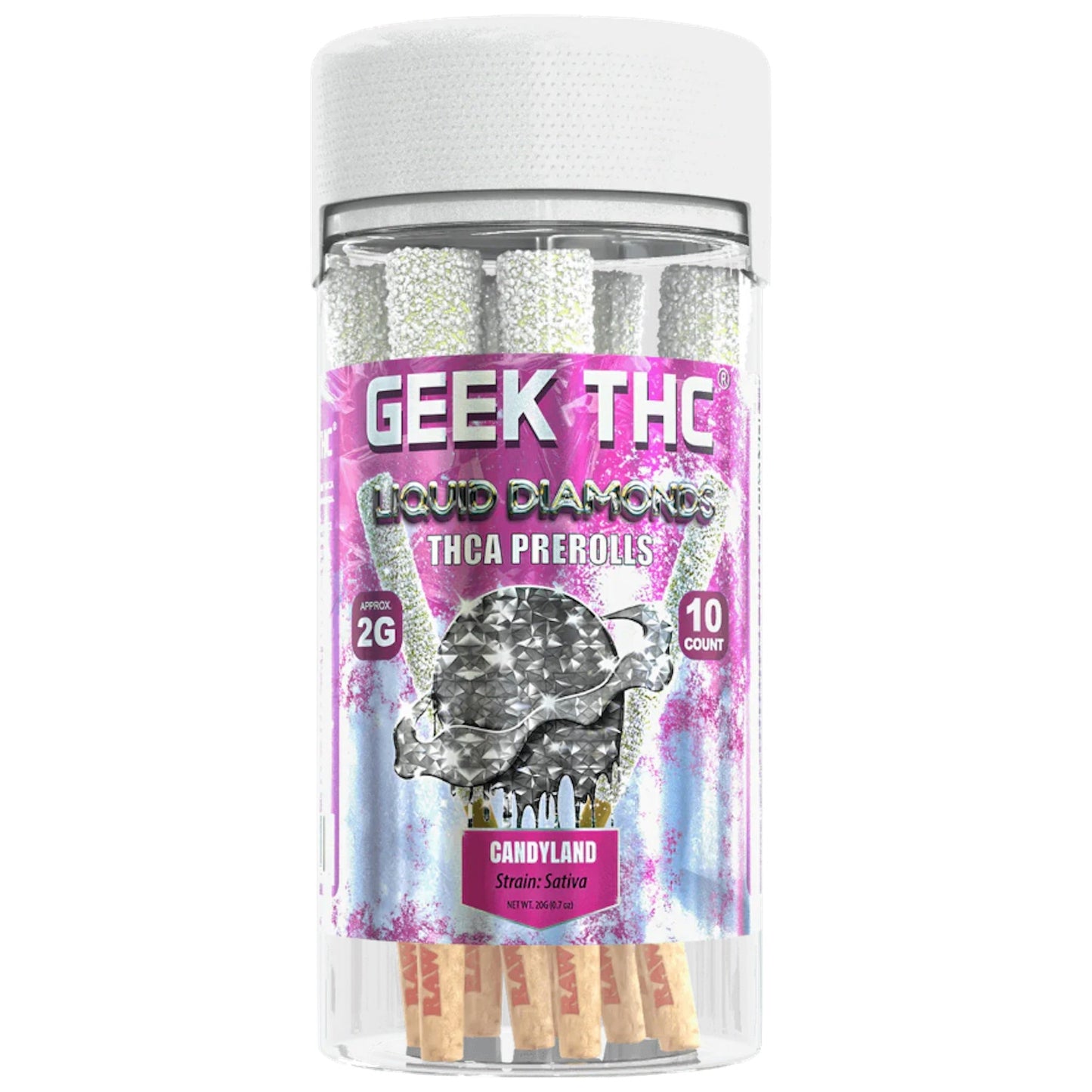 Geek Liquid Diamond THC-A Pre-Rolls - 2g (10ct) Candyland (S)
