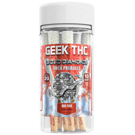 Geek Liquid Diamond THC-A Pre-Rolls - 2g (10ct) Gas Face (S)