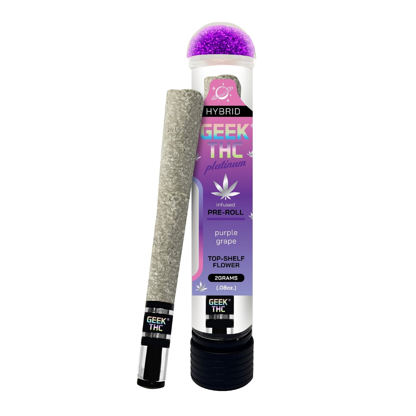 Geek Platinum Glass Tip Infused THC Pre-Roll + Edible - 2g