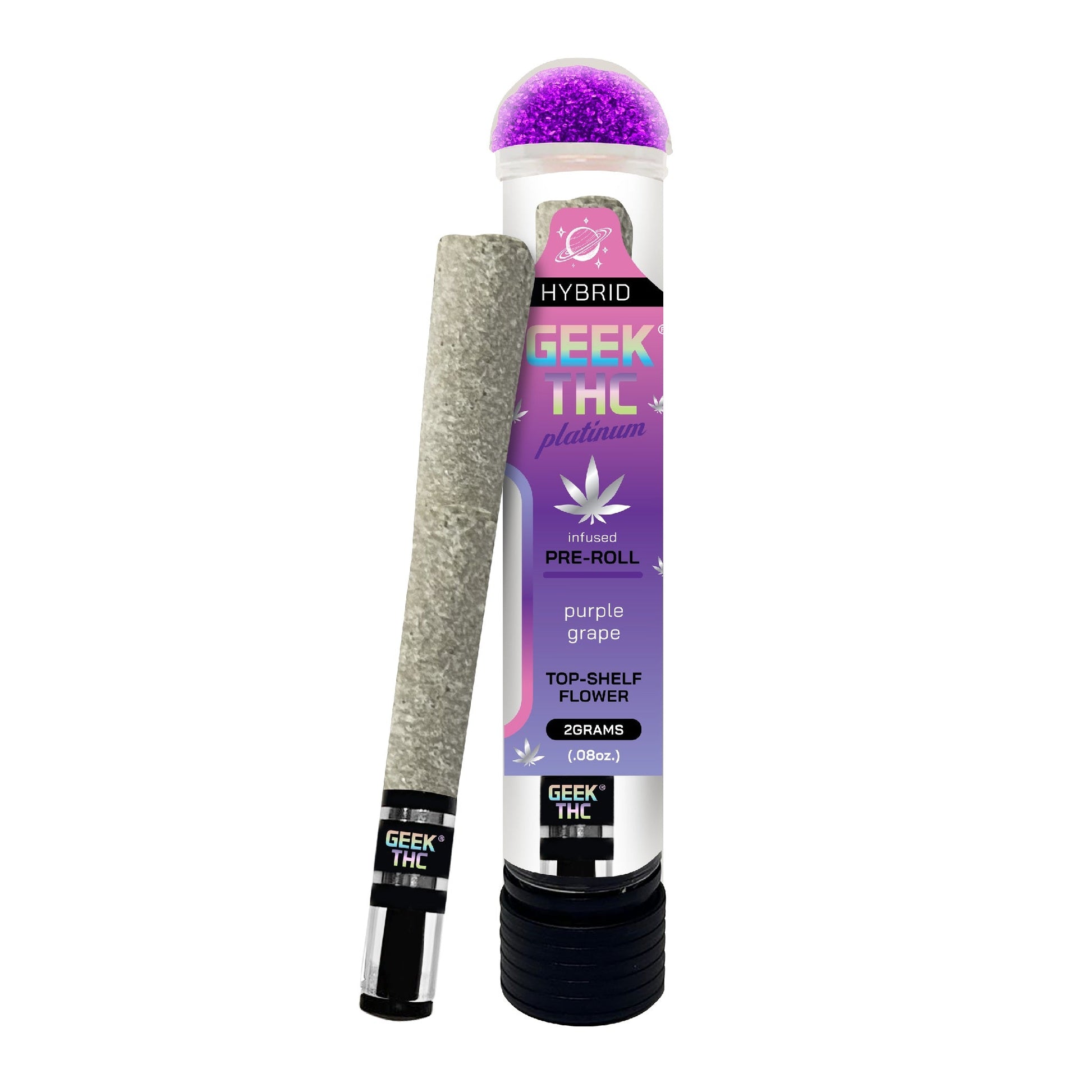 Geek Platinum Glass Tip Infused THC Pre-Roll + Edible - 2g