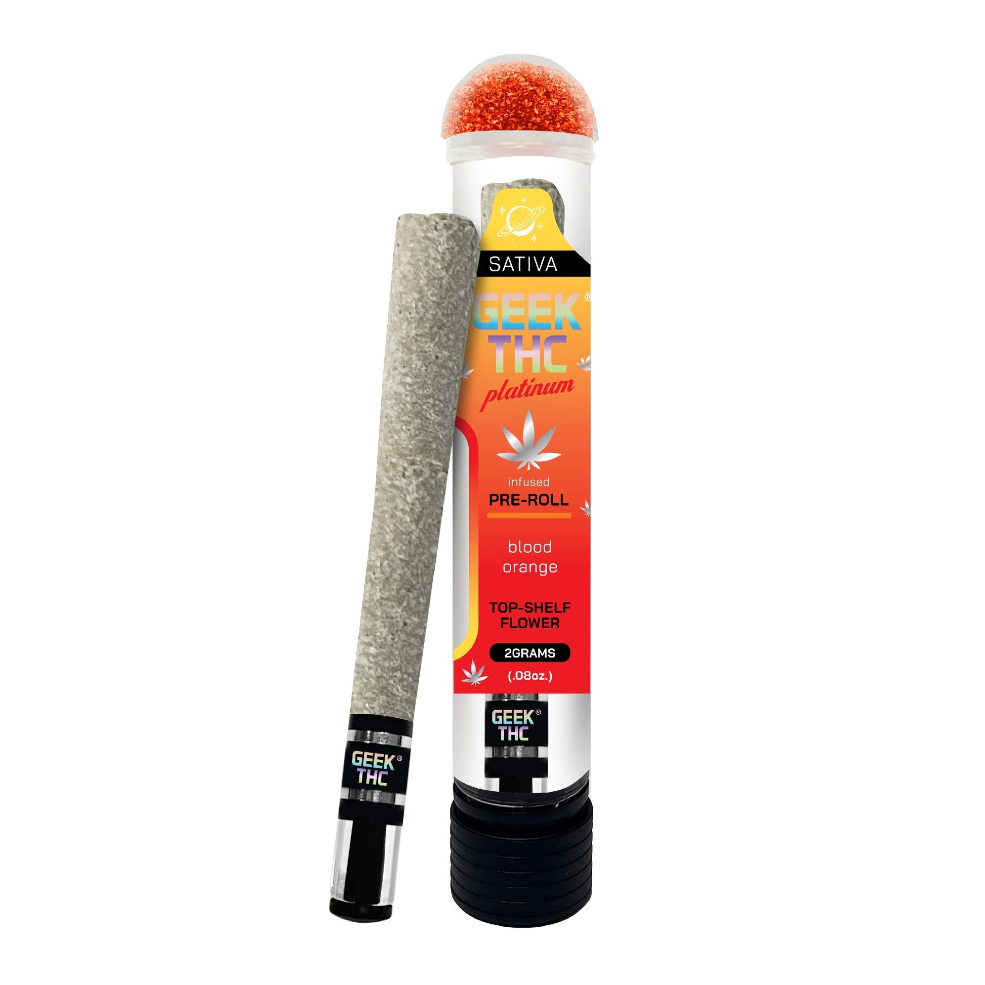 Geek Platinum Glass Tip Infused THC Pre-Roll + Edible - 2g