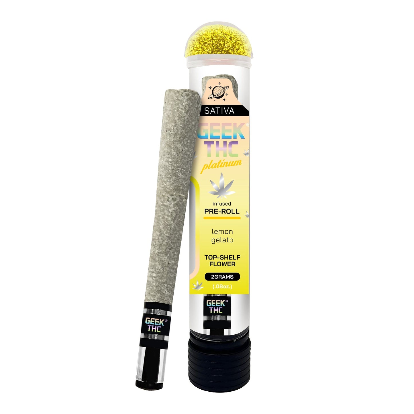 Geek Platinum Glass Tip Infused THC Pre-Roll + Edible - 2g