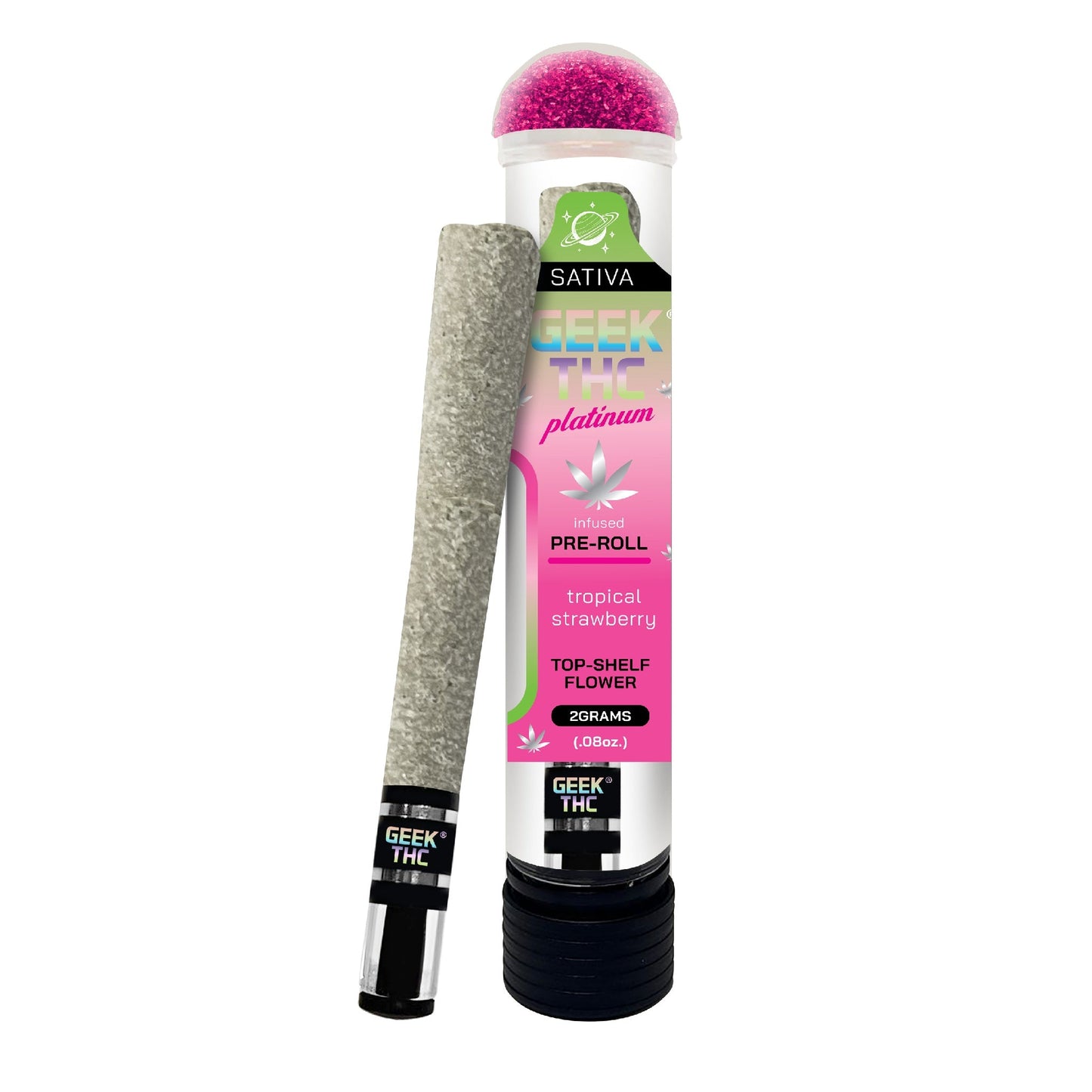Geek Platinum Glass Tip Infused THC Pre-Roll + Edible - 2g